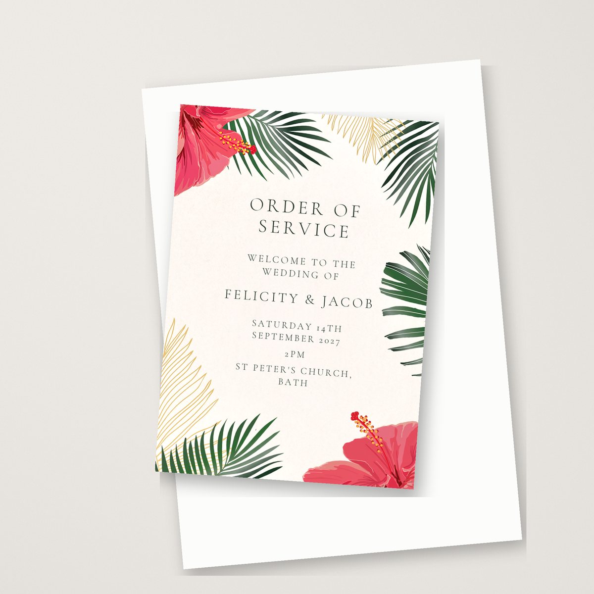 Tropical Coral Order of Service