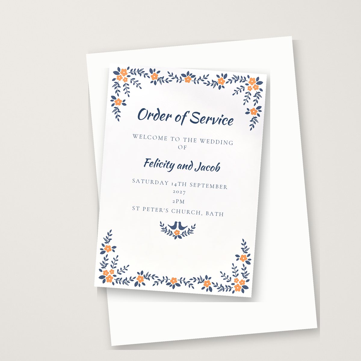 Country Floral Order of Service