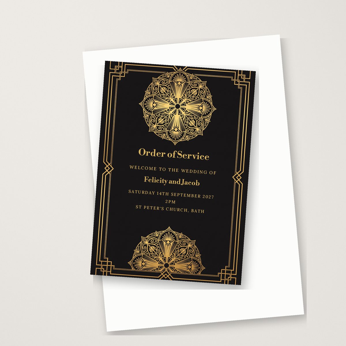 Gatsby Roundel Order of Service