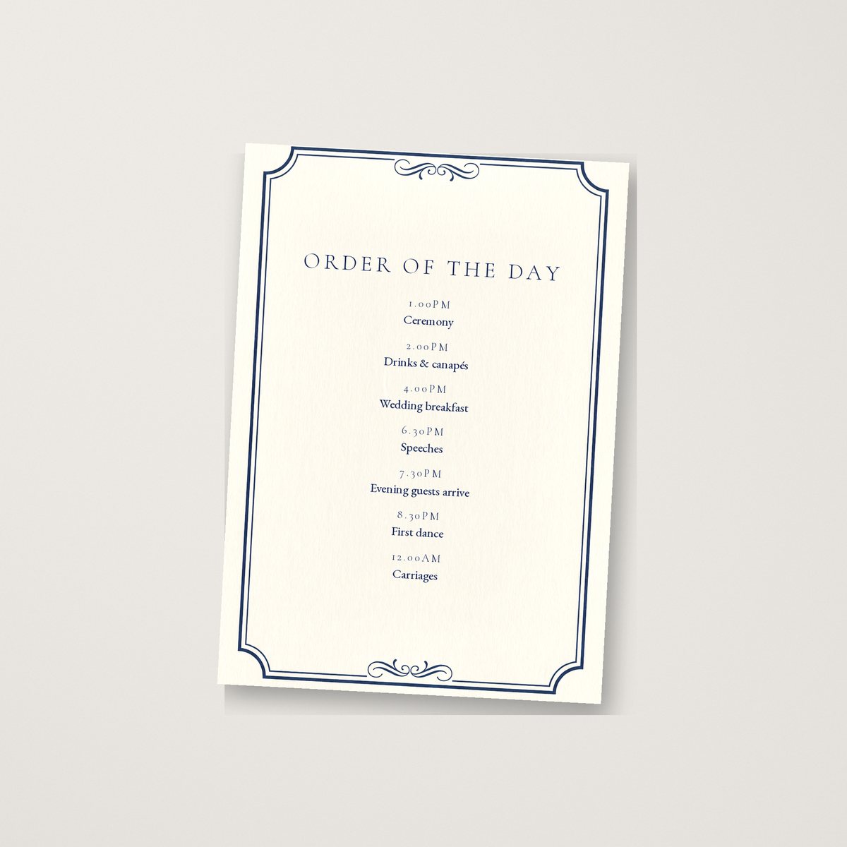 All the Curves Itinerary / Order of the Day