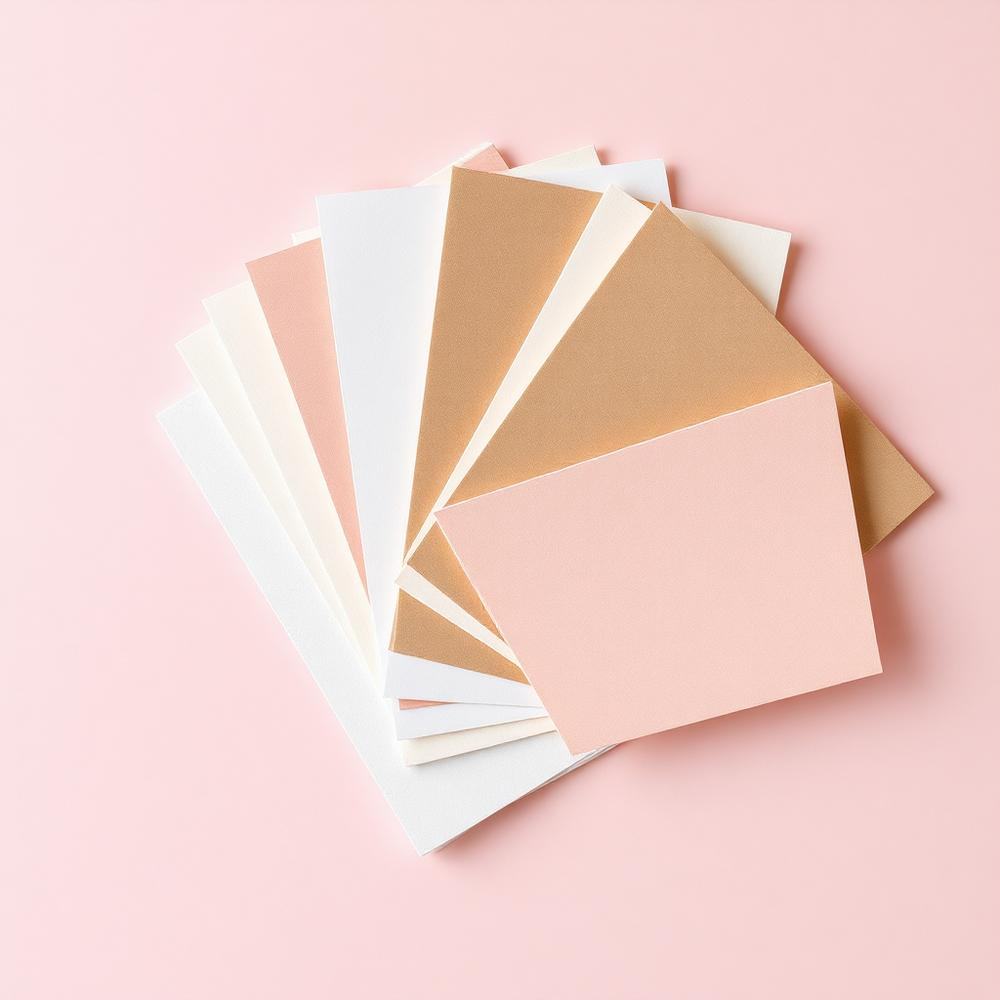 Fan of luxury paper stock samples
