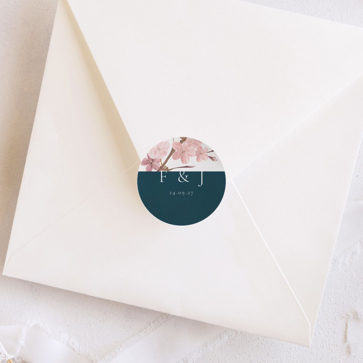 Colour Block Blossom 40mm Round Stickers
