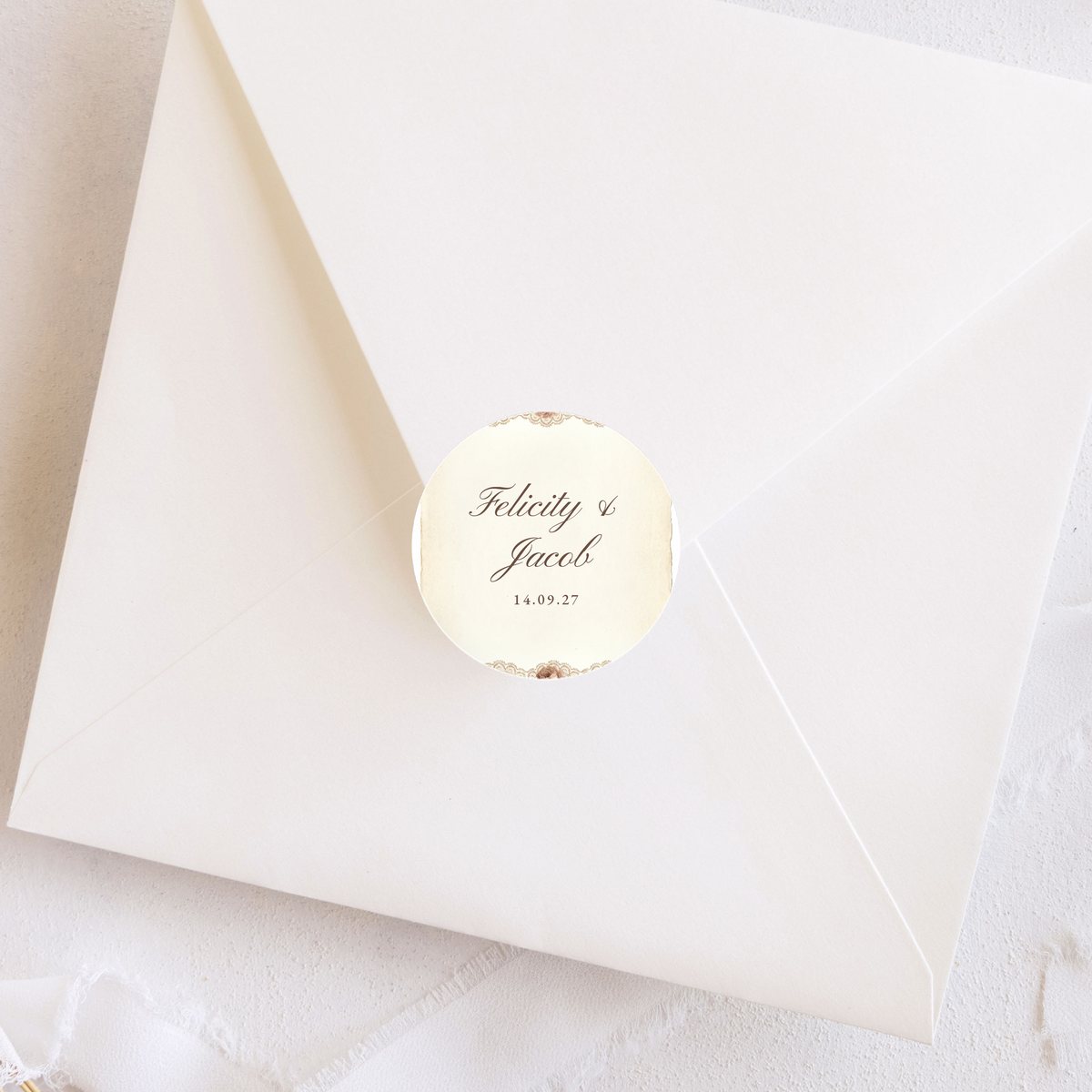 Lace Blooms Round Sticker