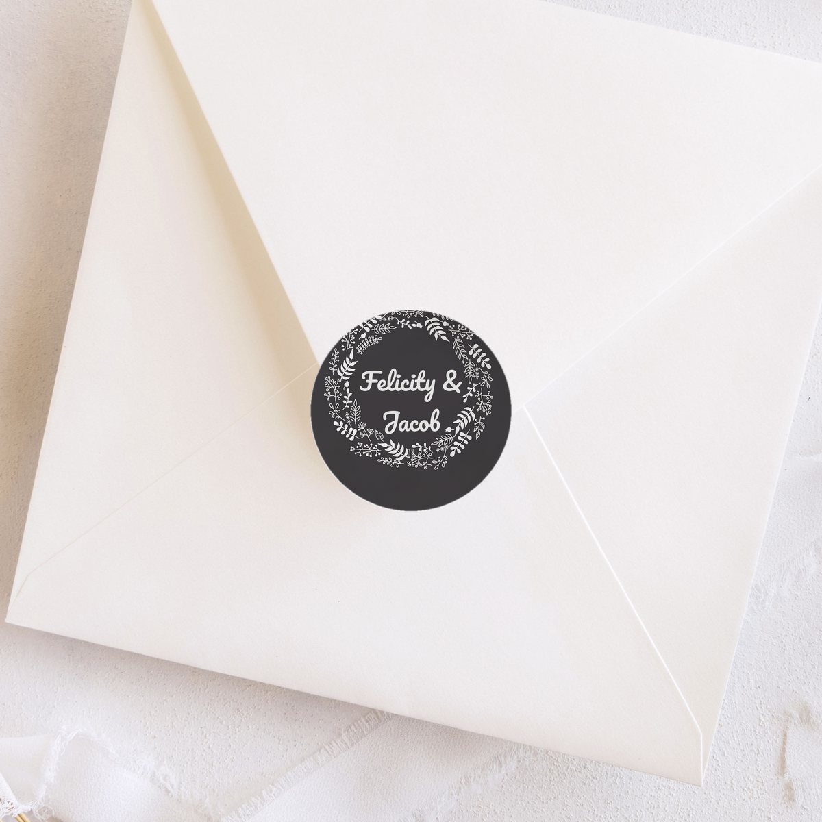 Chalk Wild Flower 40mm Round Stickers