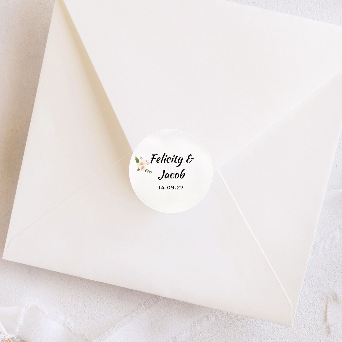 Fun Script / Flowers 40mm Round Stickers