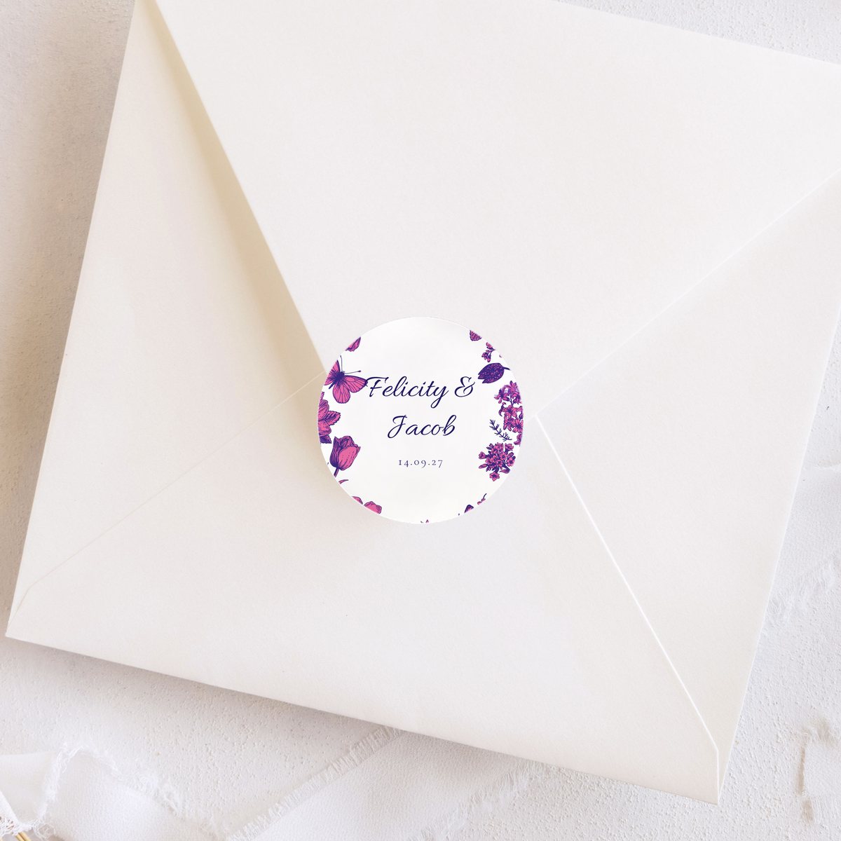 Butterfly Love 40mm Round Stickers