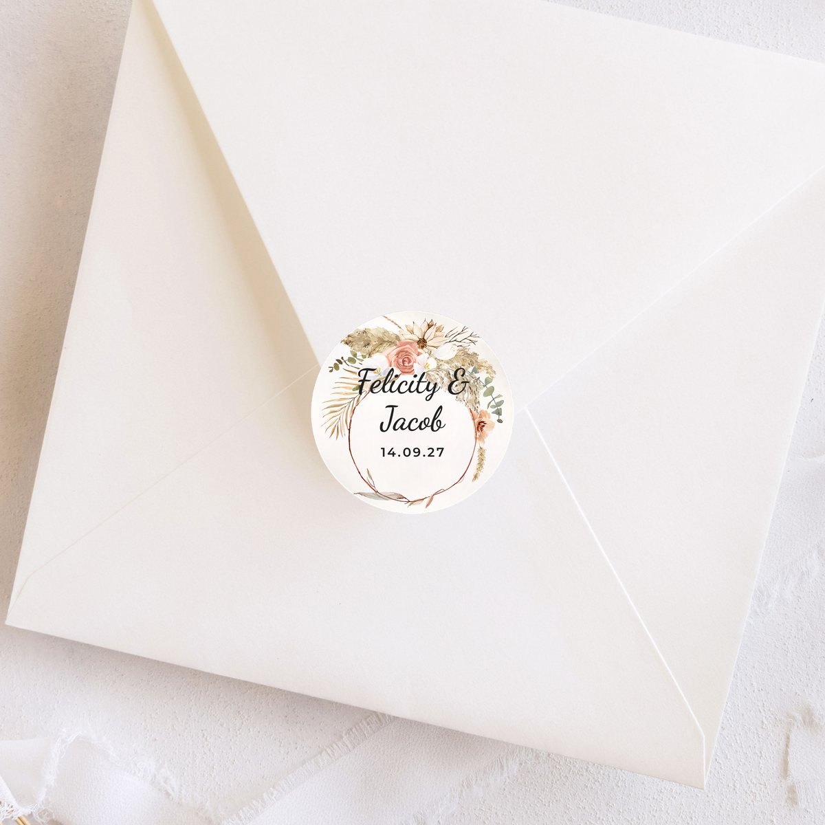 Boho Hoop 40mm Round Stickers