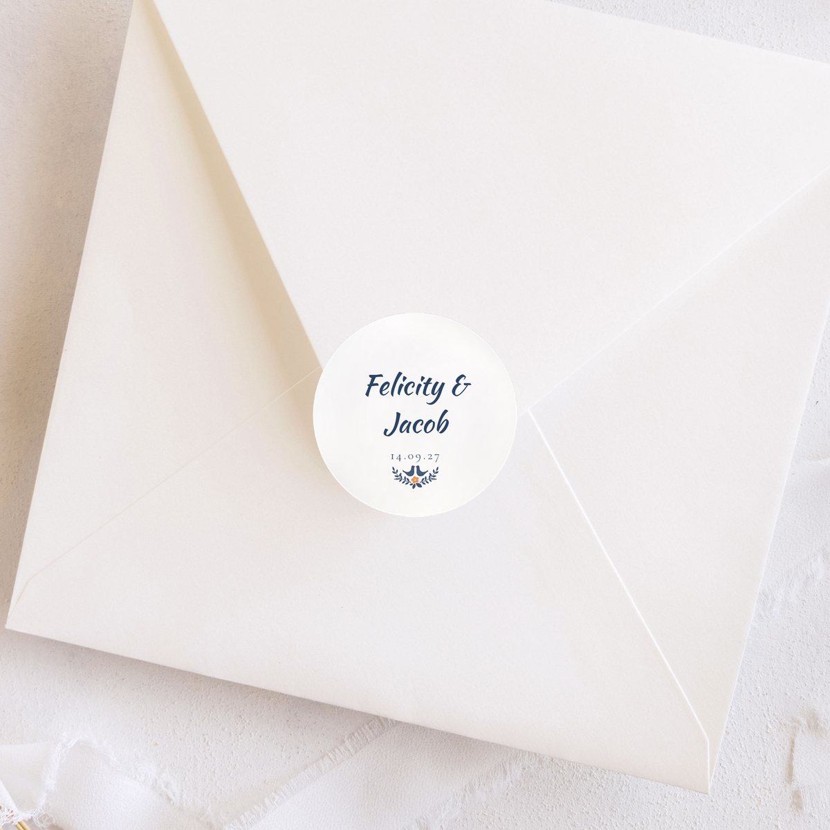 Country Floral 40mm Round Stickers