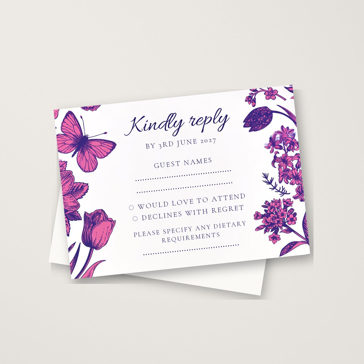 Butterfly Love RSVP Card