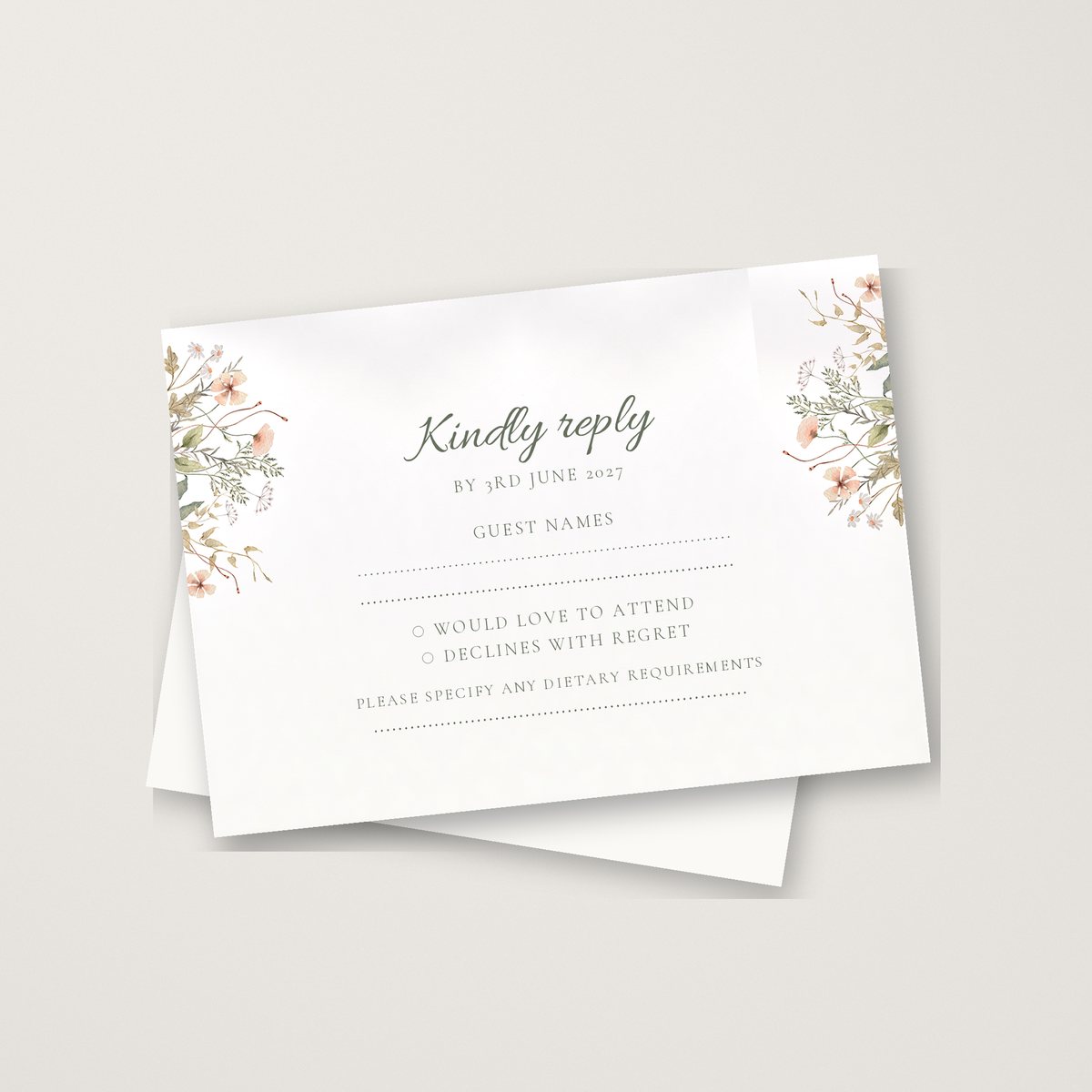 Among the Flowers RSVP Card