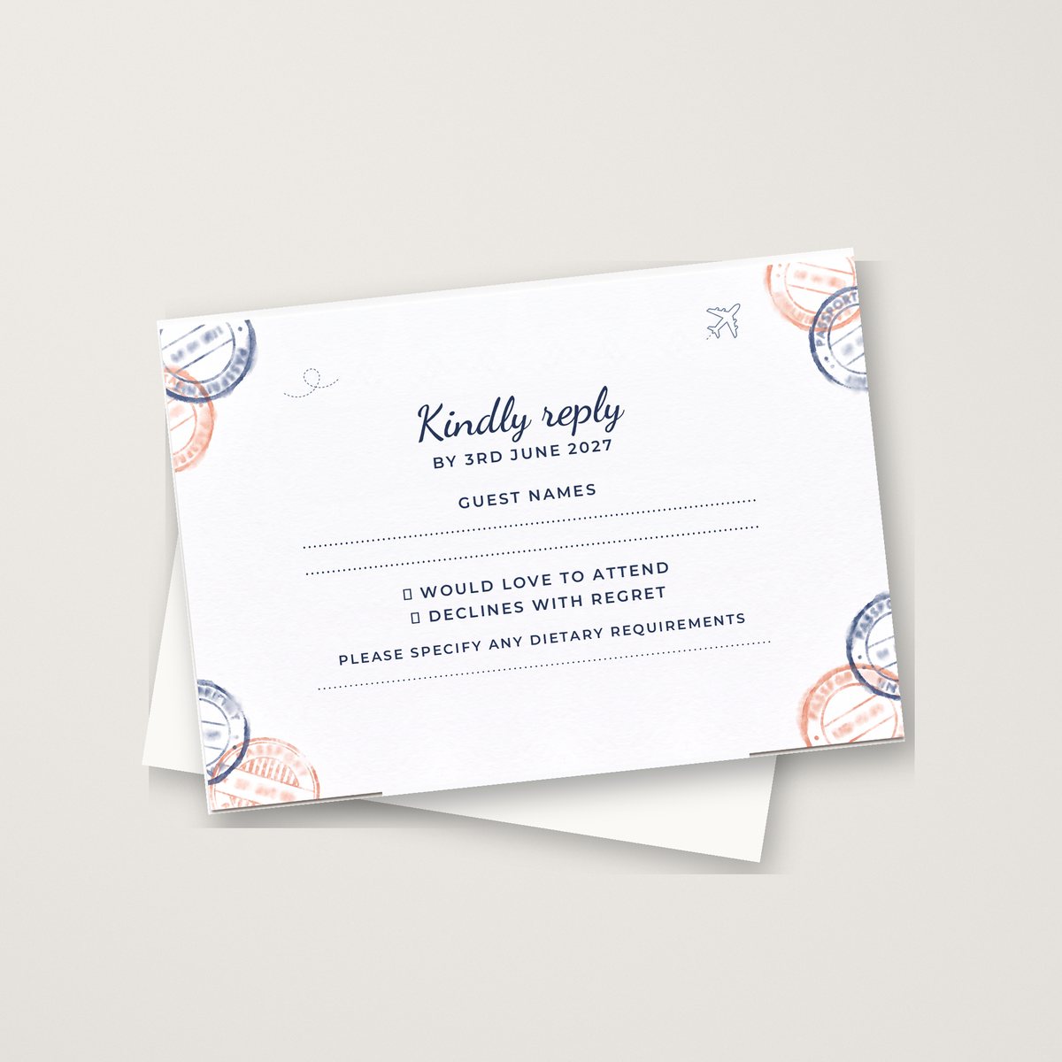Jetting Off RSVP Card