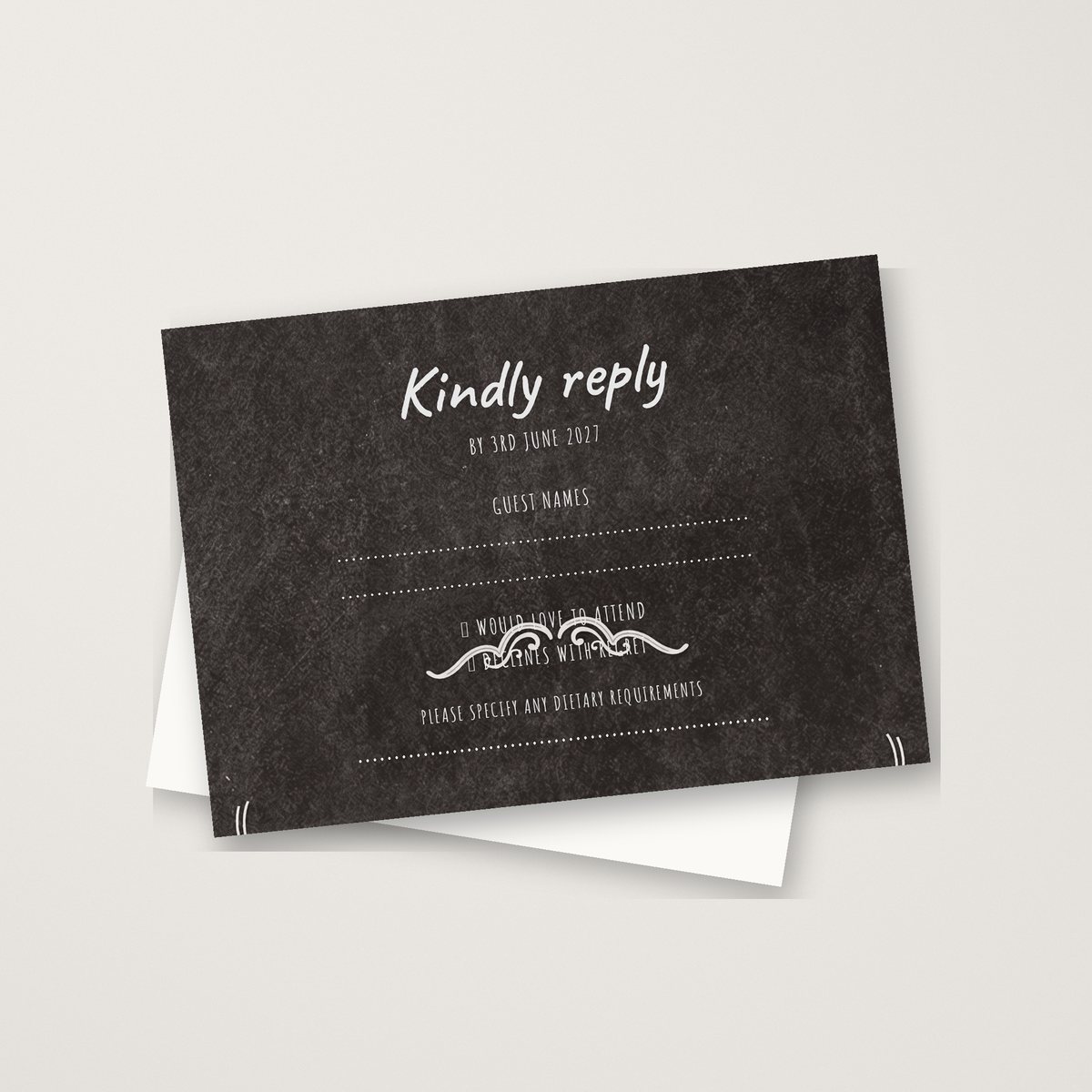 Blackboard Ornate RSVP Card