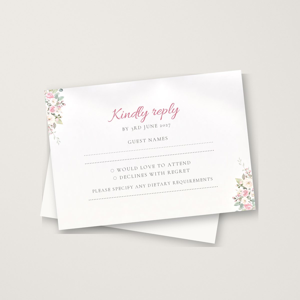 Delicate Rose RSVP Card