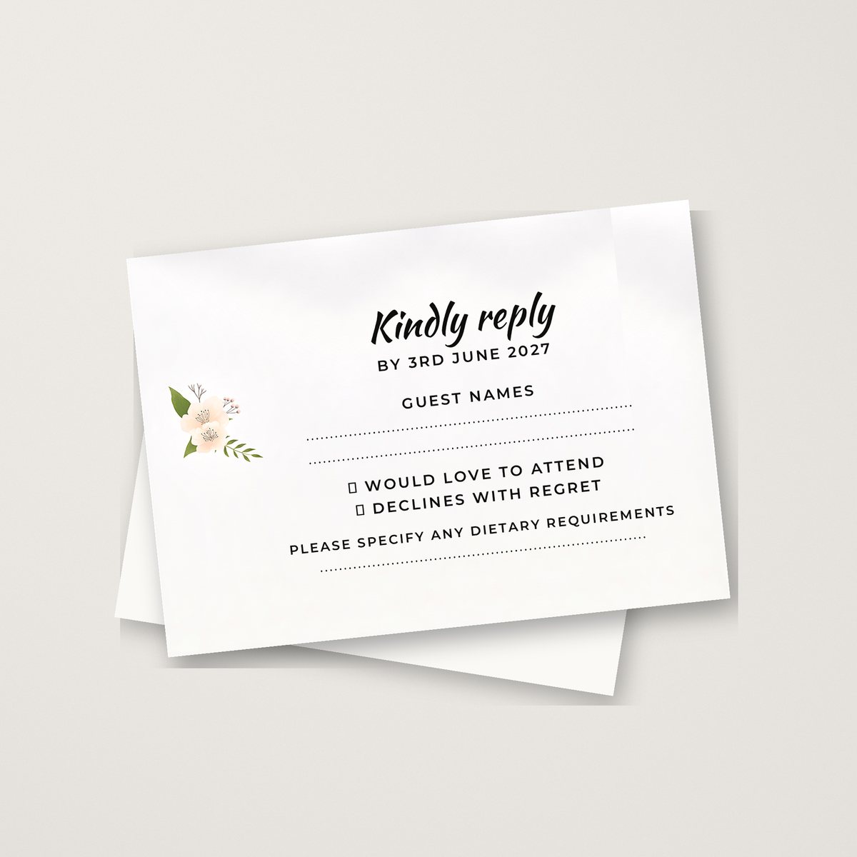 Fun Script / Flowers RSVP Card