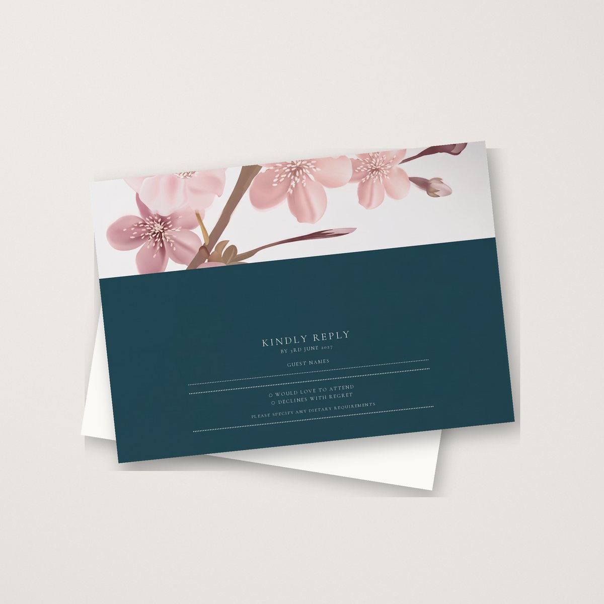Colour Block Blossom RSVP Card