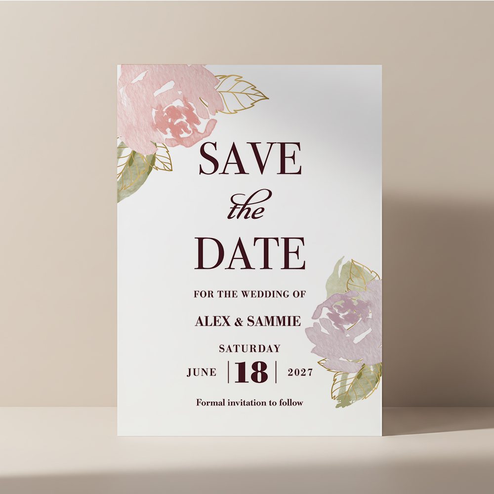 Romantic Watercolour Save the Date