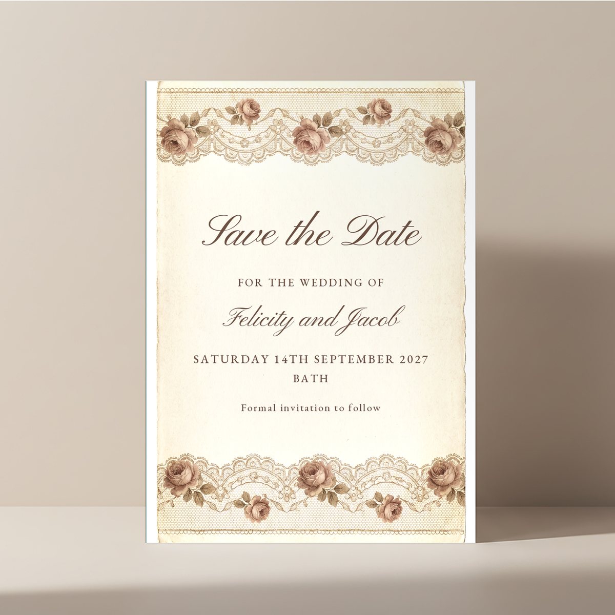 Lace Blooms Save the Date