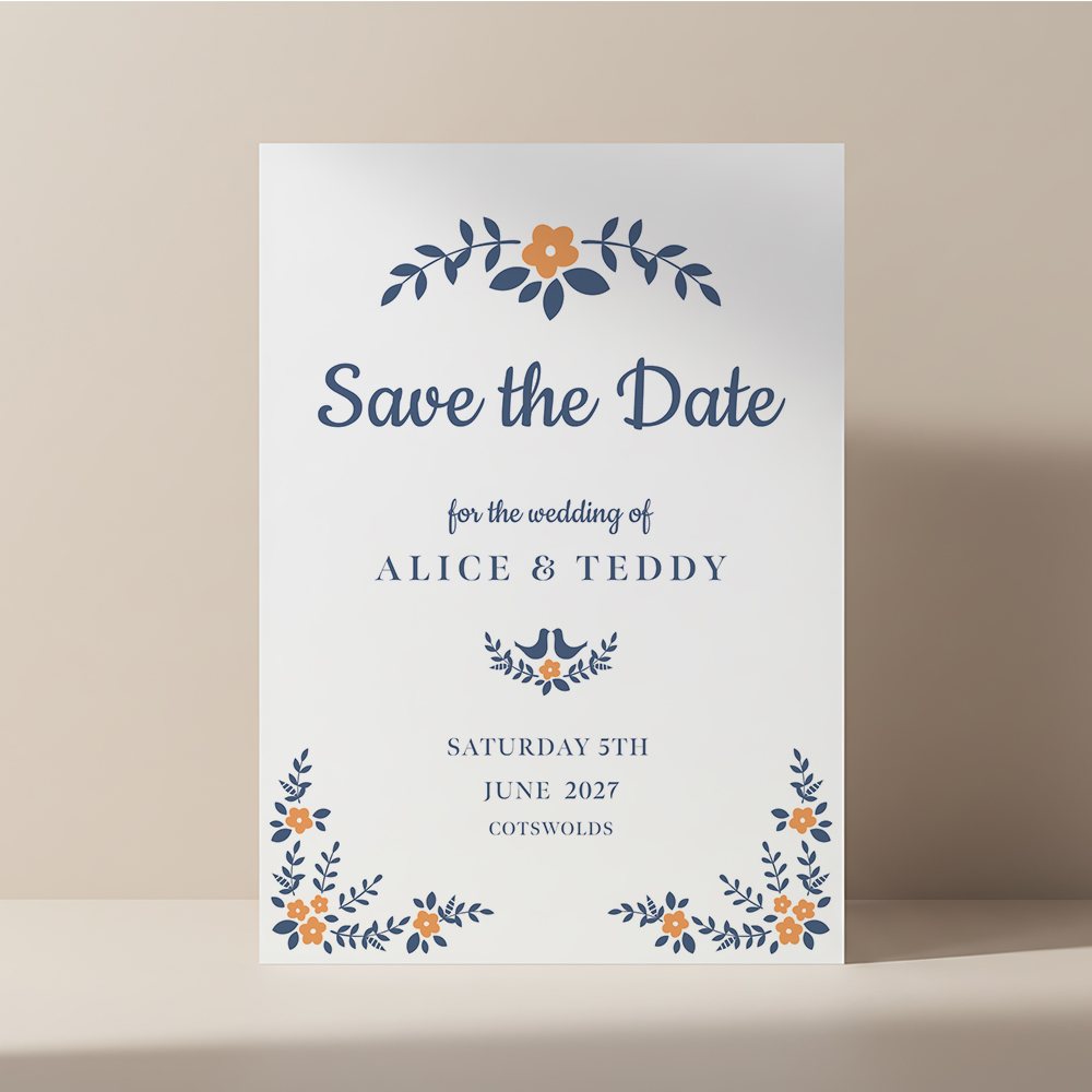 Country Floral Save the Date