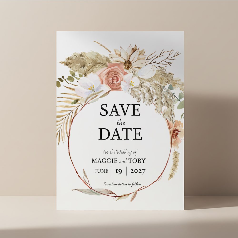 Boho Hoop Save the Date