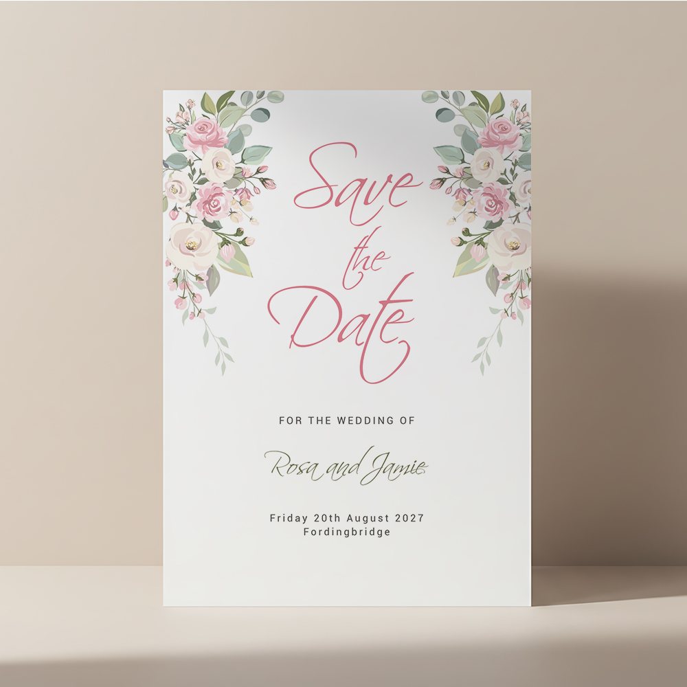 Delicate Rose Save the Date