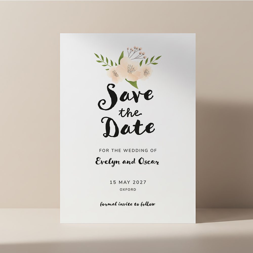 Fun Script / Flowers Save the Date