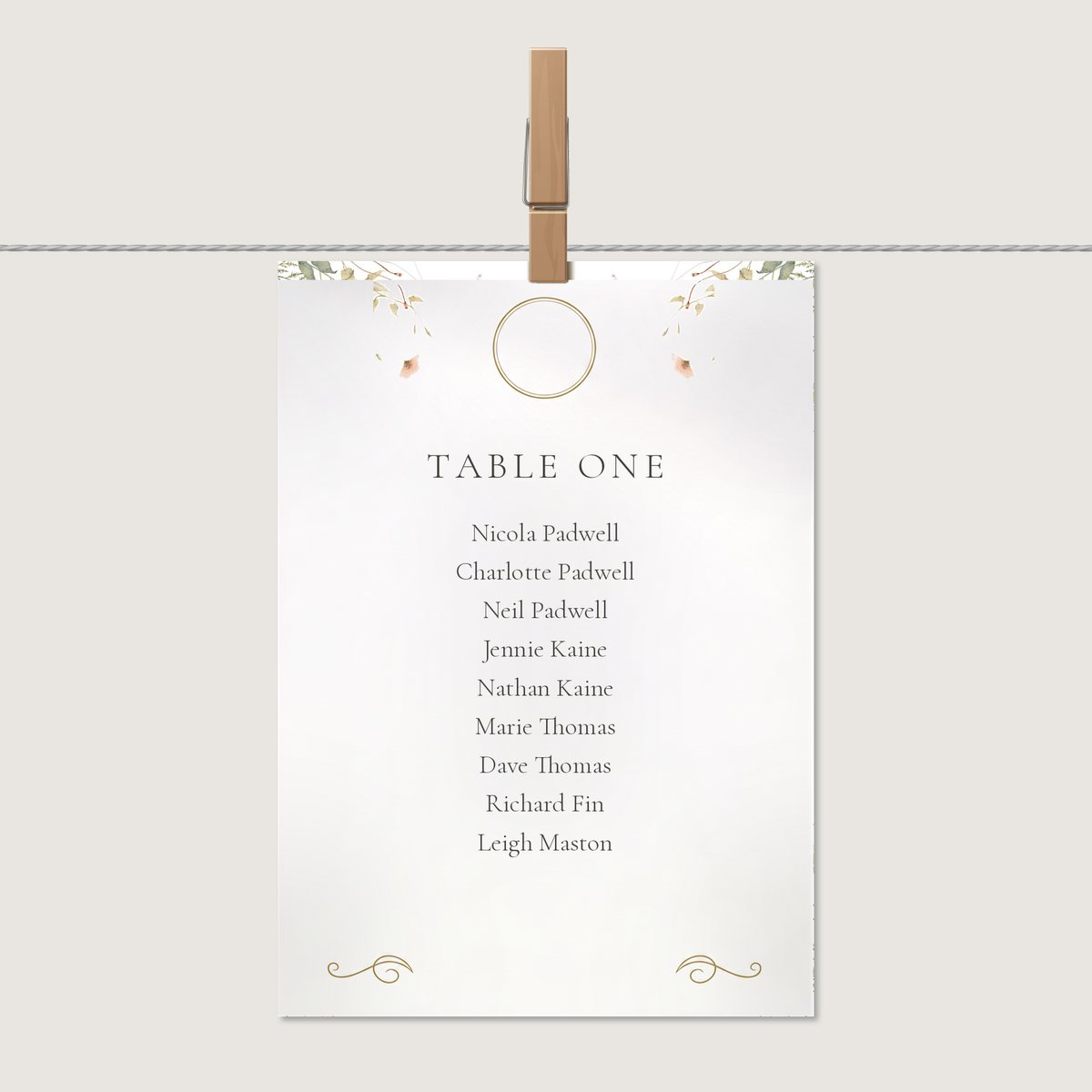 Monogram of Love Table Name Card