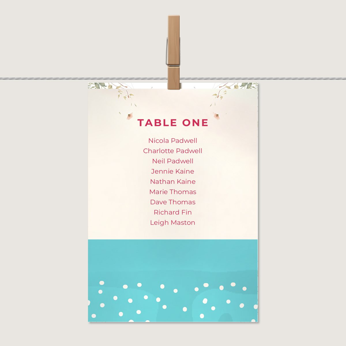 Good Times Table Number or Name Card