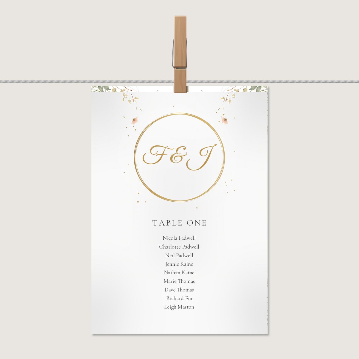 Circle of Love Table Number or Name Card