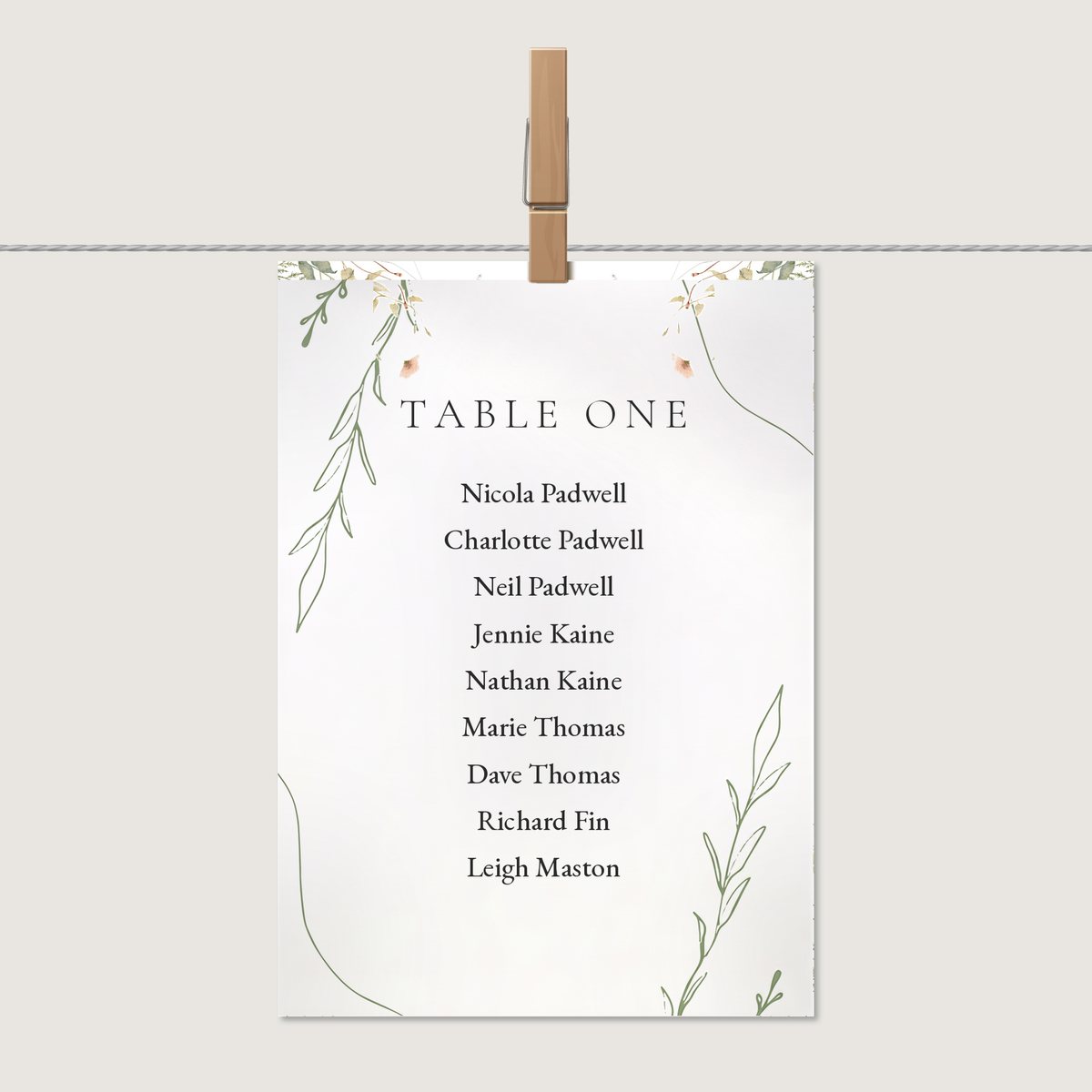 Just Lovely Table Number or Name Card