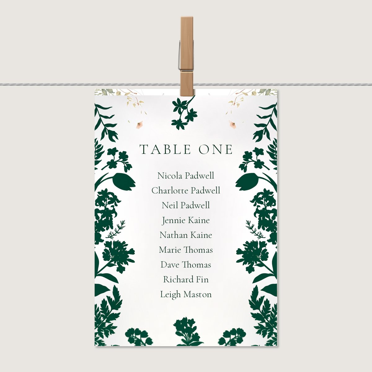 Wild Forest Table Number or Name Card