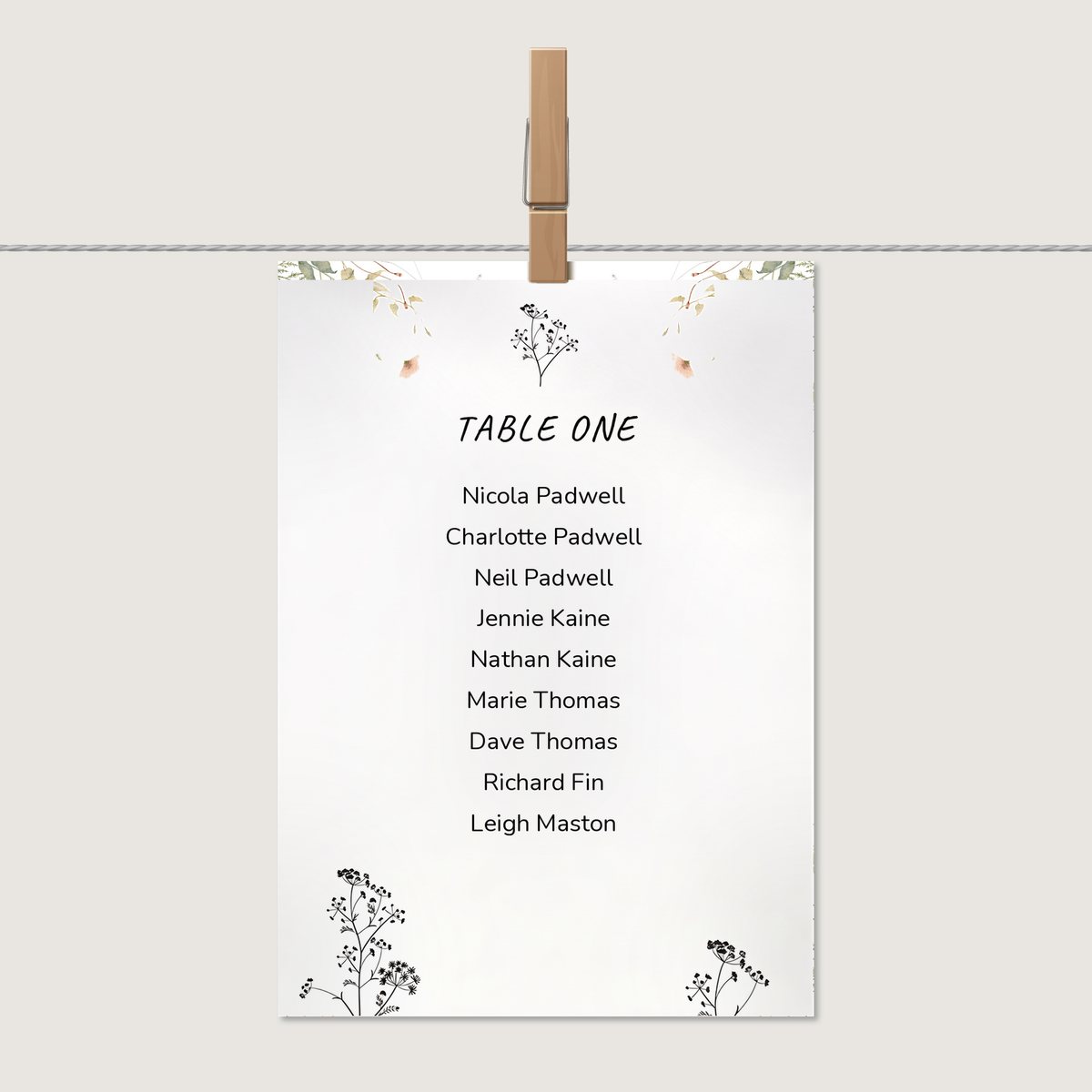 Rustic Love Table Number or Name Card