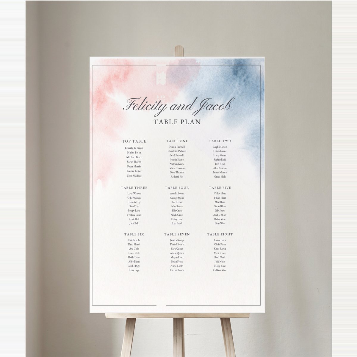 Colour Me Table Plan