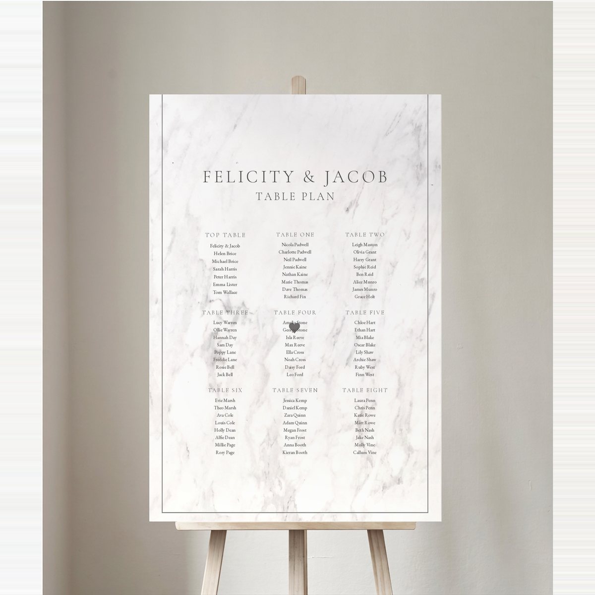 Simply Marble Table Plan