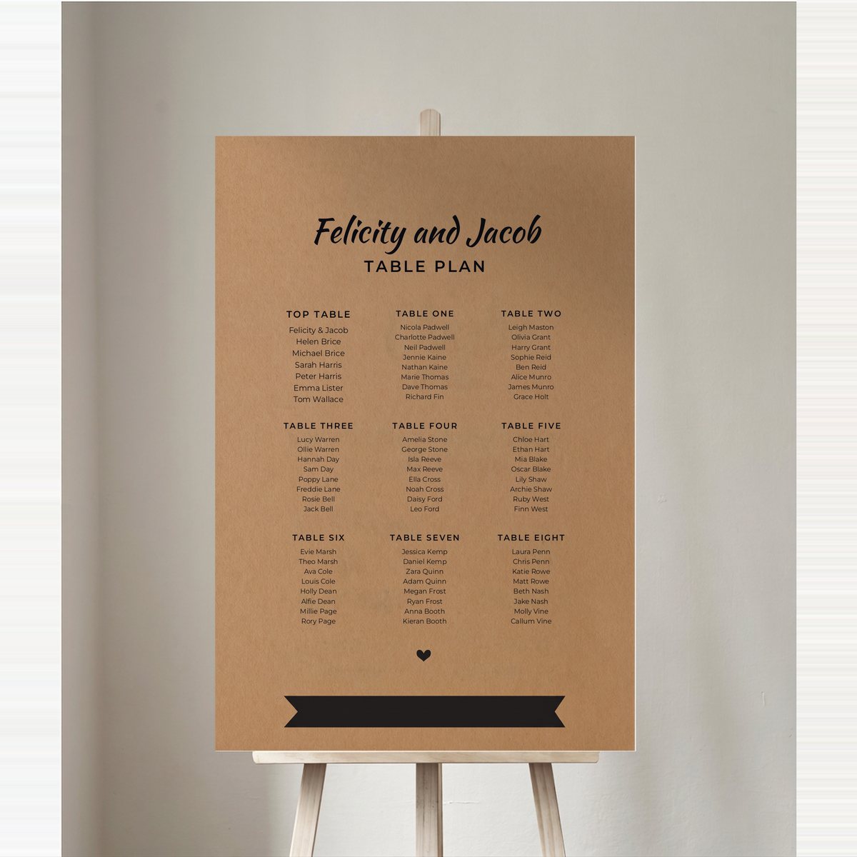 Fun Kraft Table Plan