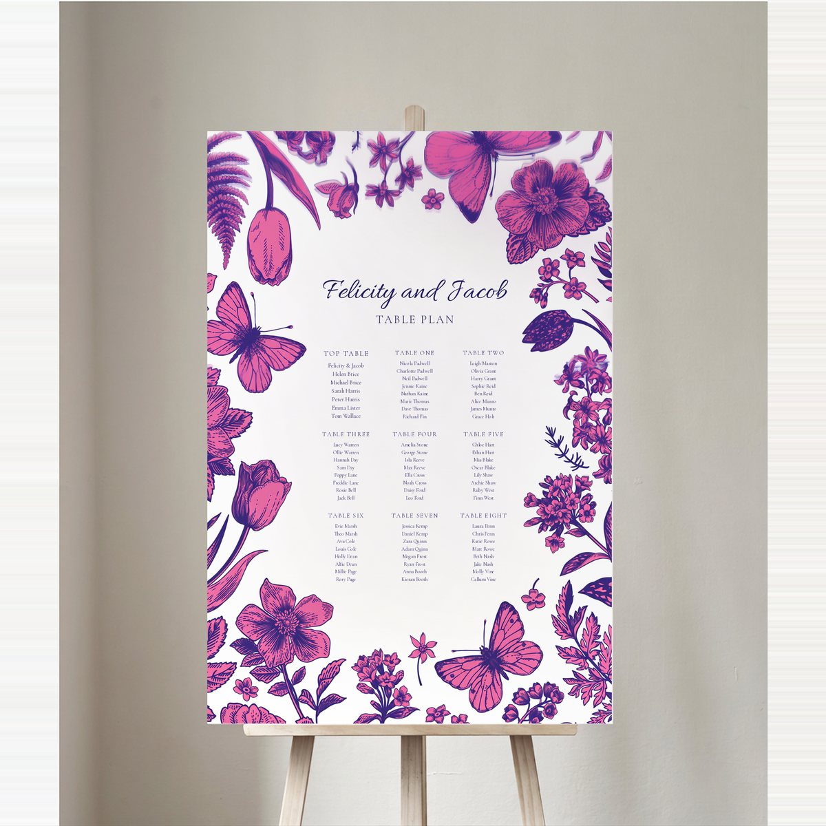 Butterfly Love Table Plan