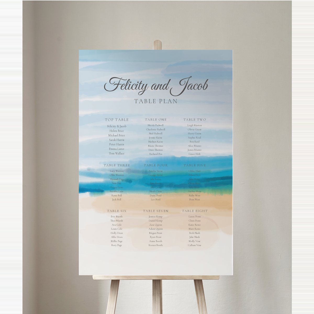 Beach Dream Table Plan