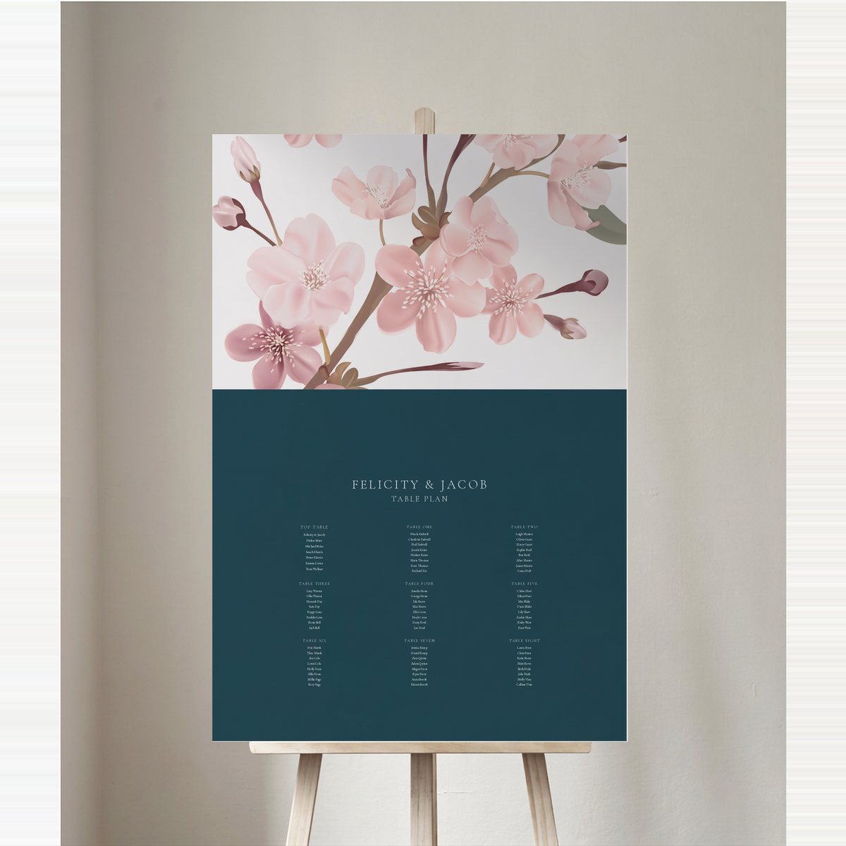 Colour Block Blossom Table Plan