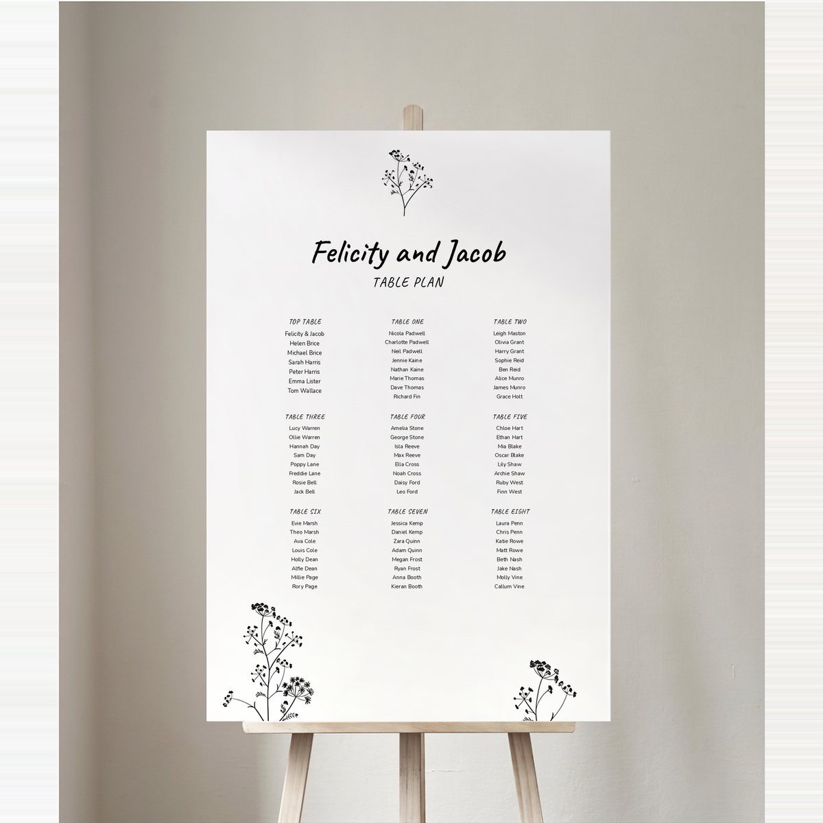 Rustic Love Table Plan