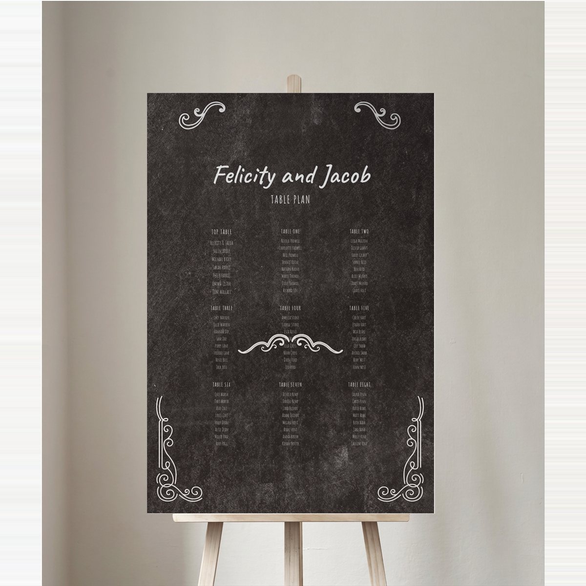 Blackboard Ornate Table Plan