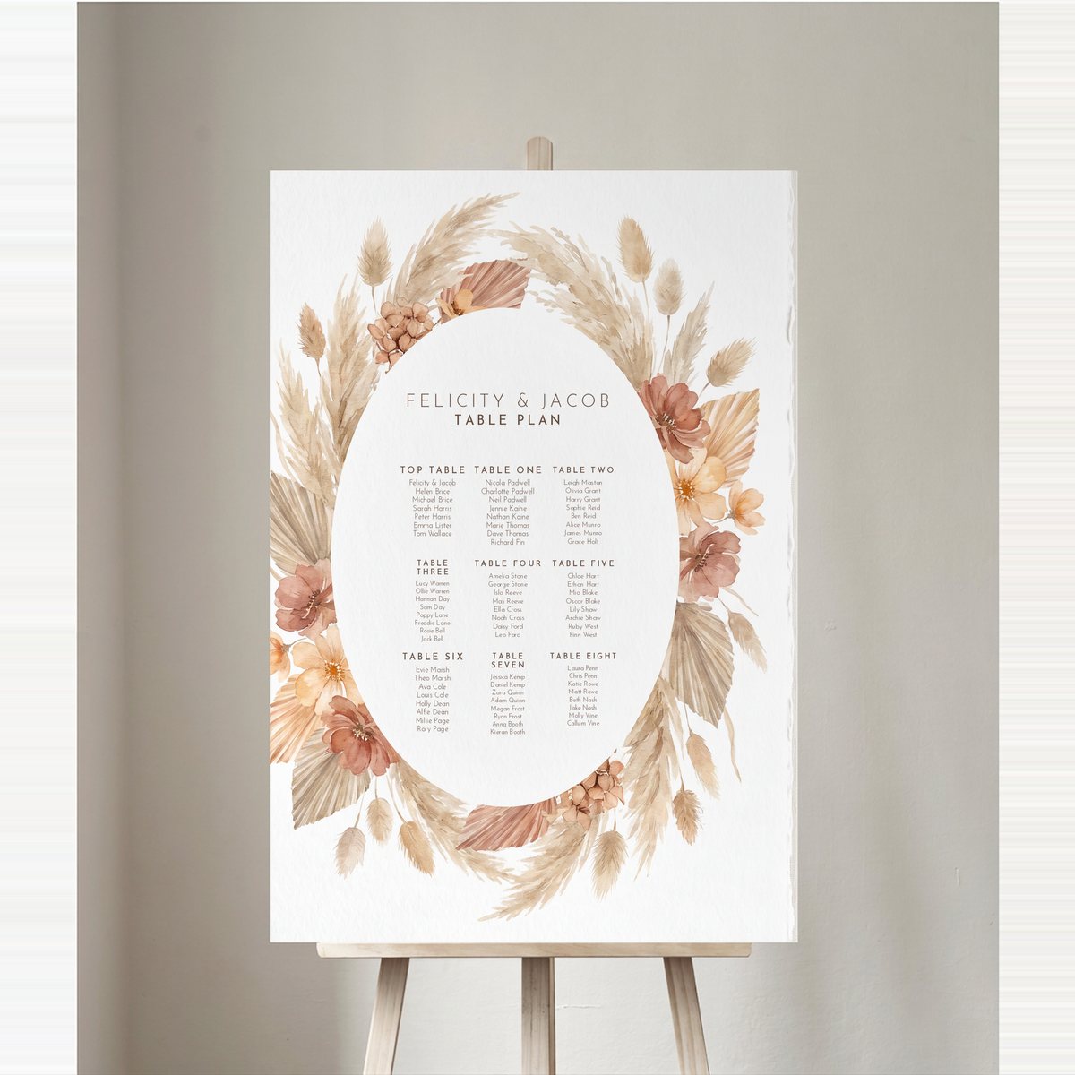 Oval Pampas Table Plan