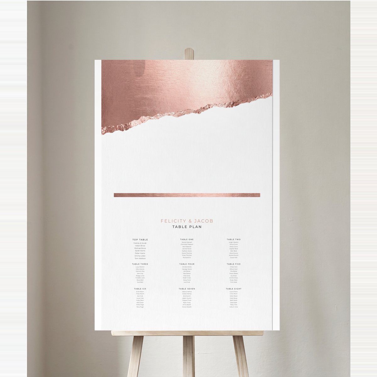 Chic Metallic Table Plan