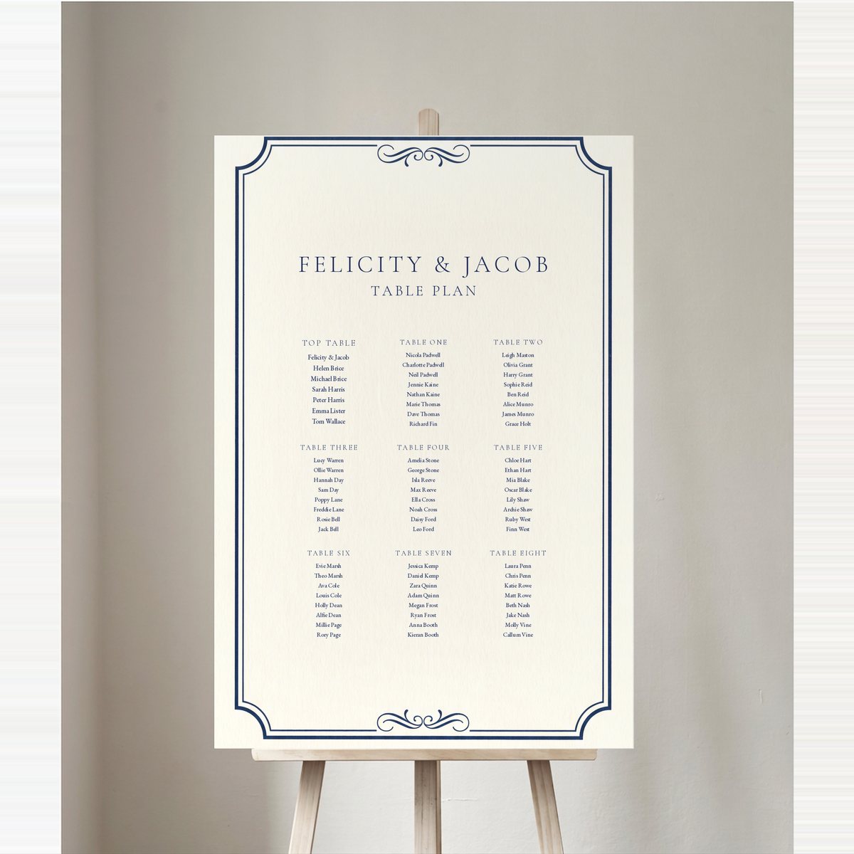 All the Curves Table Plan