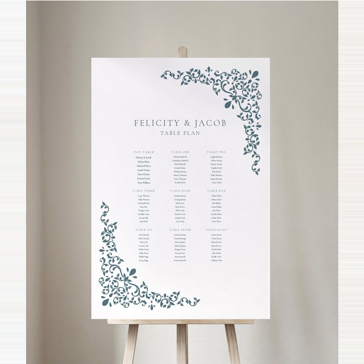 Charmingly Beautiful Table Plan