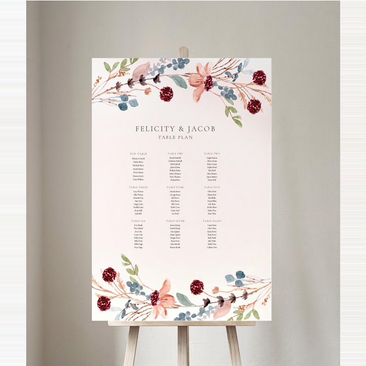 Wild Flower Garden Table Plan