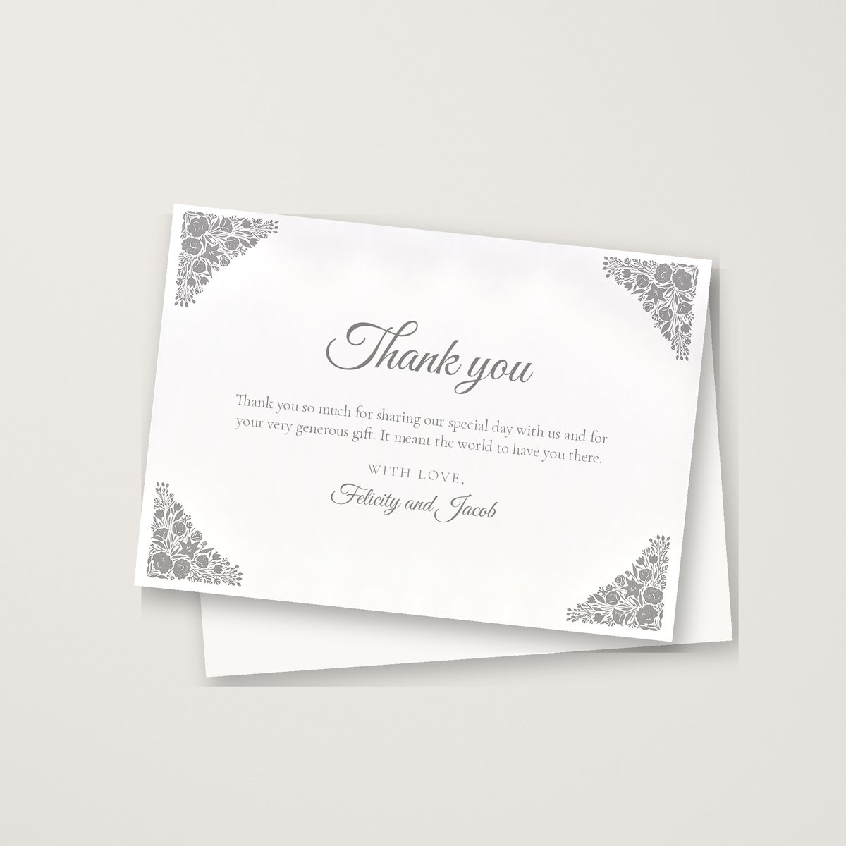 Luxury Corner Thank You Card