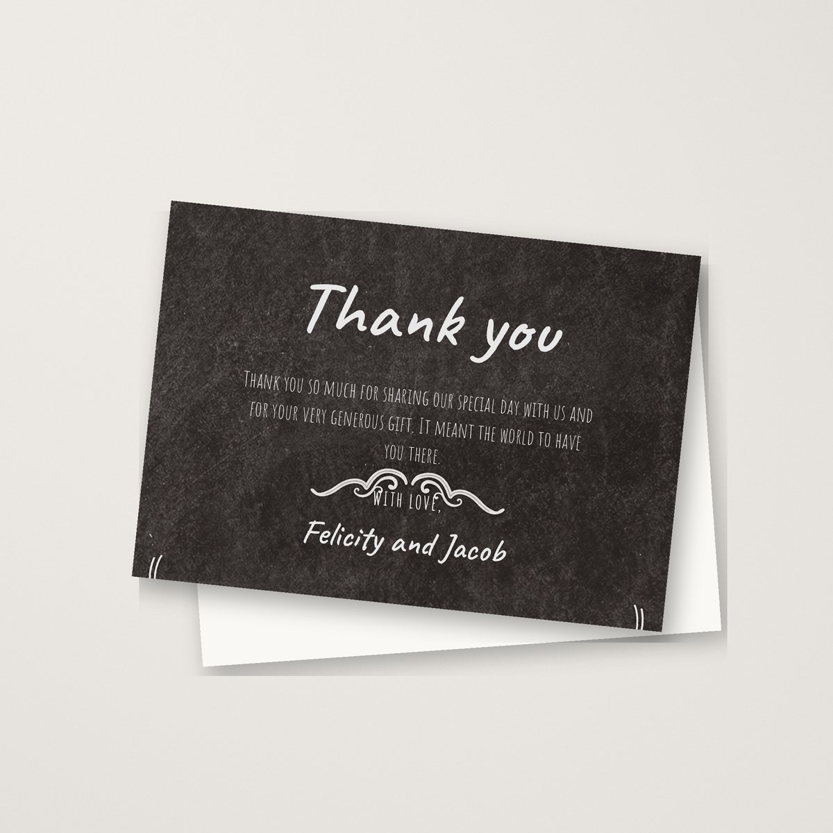 Blackboard Ornate Thank You Card