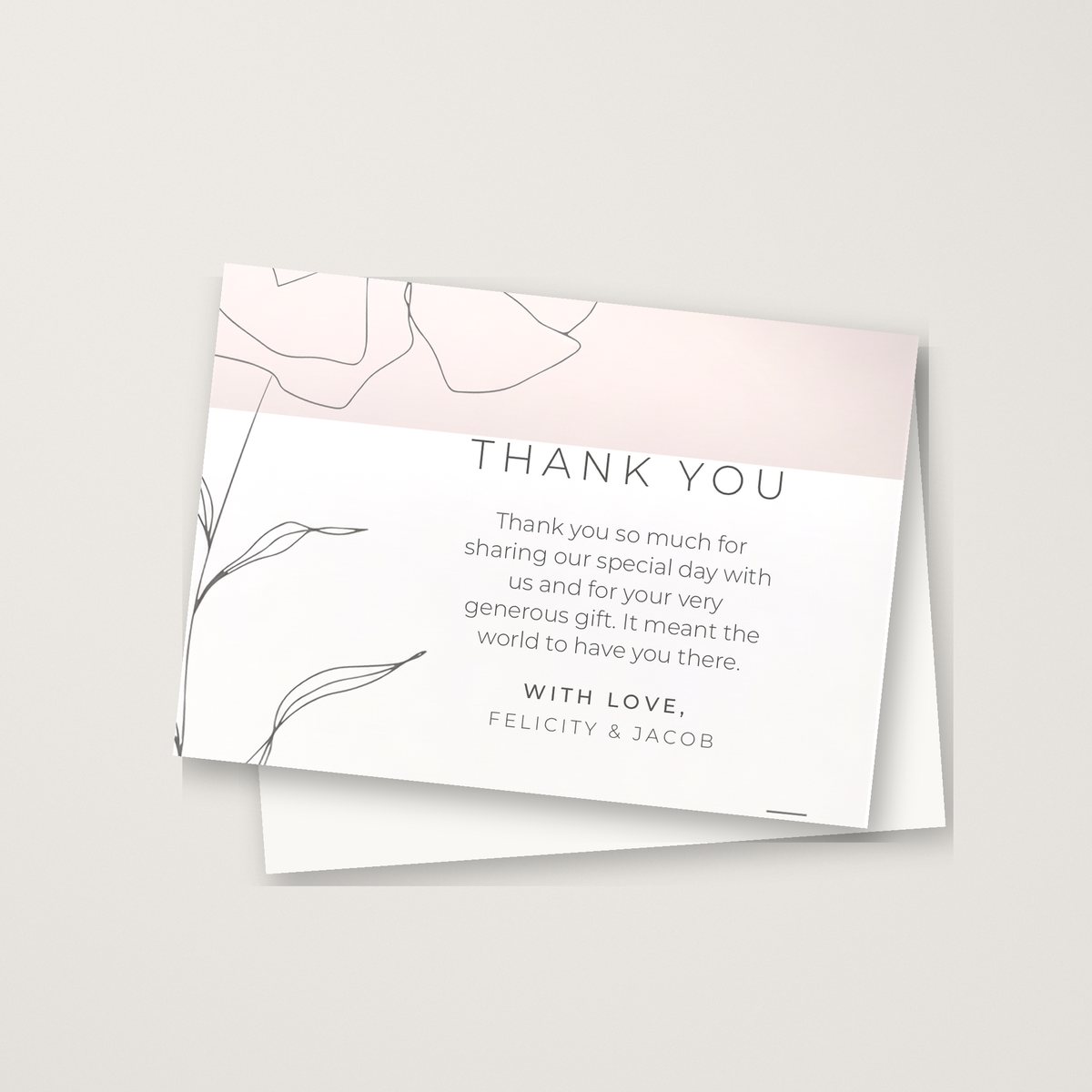 Subtle Rose Thank You Card