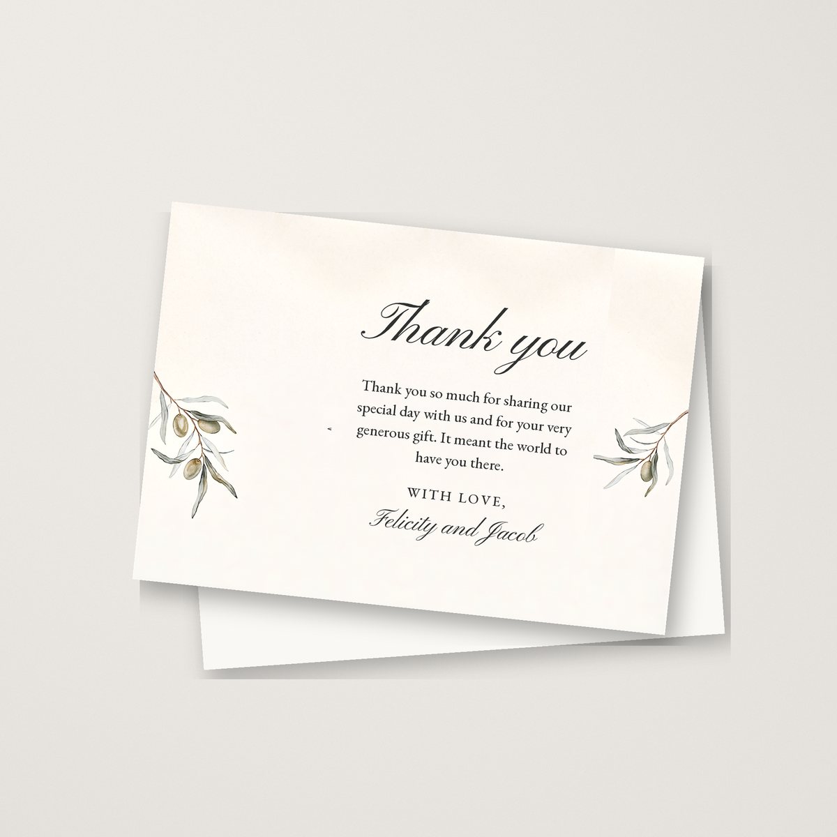 Olive Garden Thank You Card