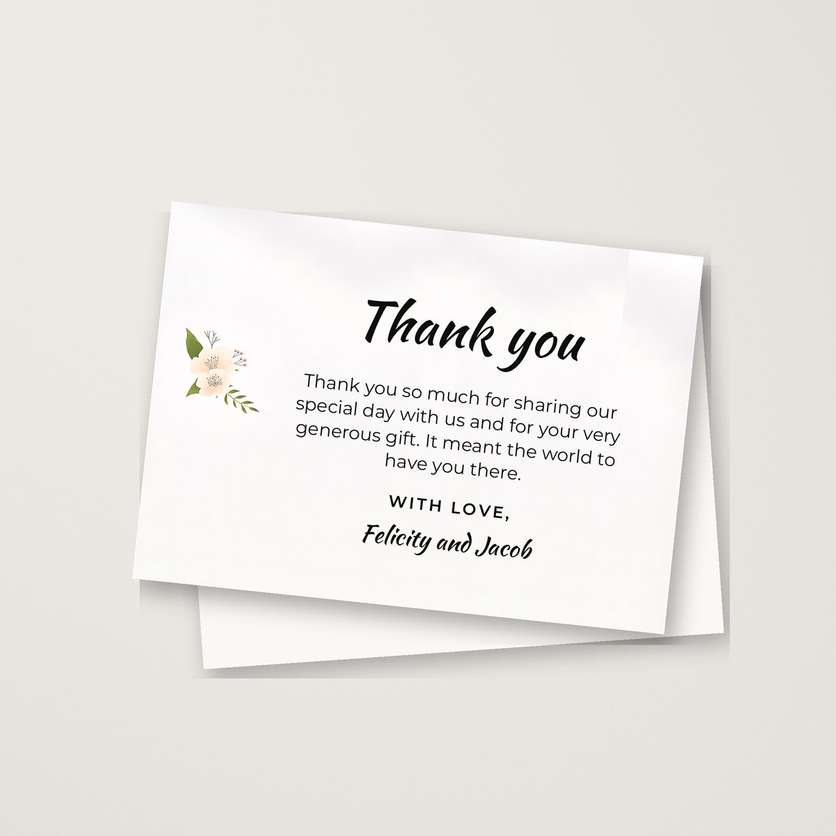 Fun Script / Flowers Thank You Card