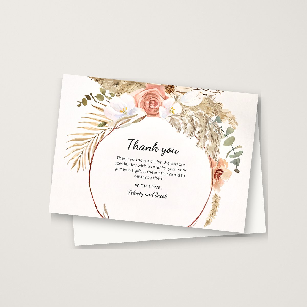 Boho Hoop Thank You Card
